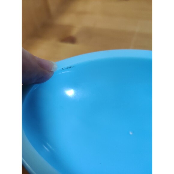 Vintage Avon Blue Milk Glass Pedestal Soap Dish ~4x2" Slight Mark - Picture 7 of 9